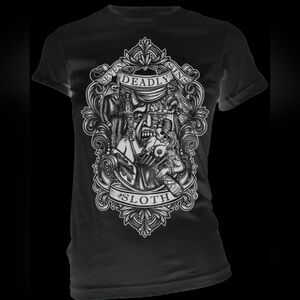 NWT Deadly Sins Graphic Tee Sloth- Black